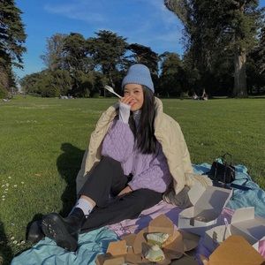 Zara lilac sweater with jewel buttons. Size M.